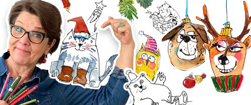 Kompaktkurs: Weihnachtstiere sketchen!