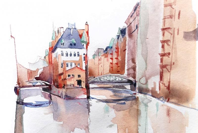 Im Fluss - Schnelle Aquarellskizzen vor Ort